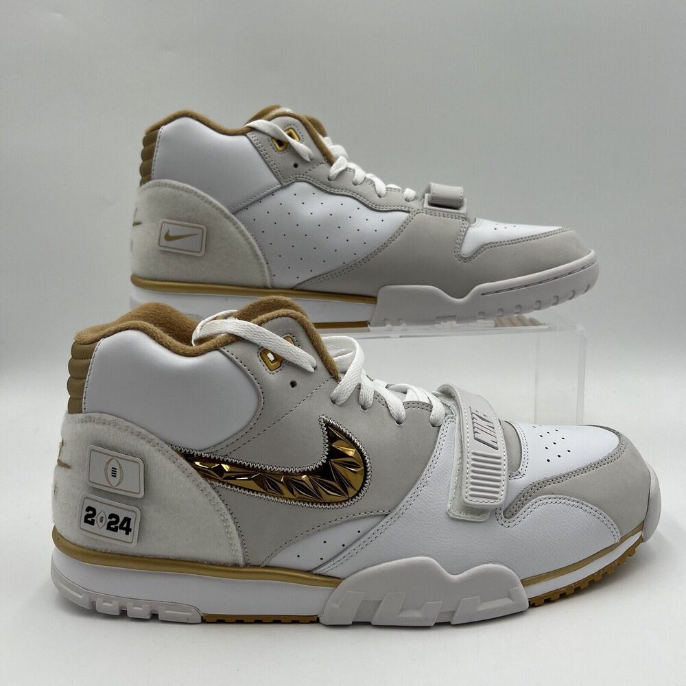Nike Men's Sz 15 Air Trainer 1 CFP White Gold Leaf Basketball Shoes FJ6196 100